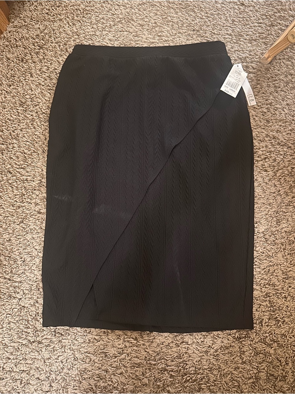Joe Benbasset Black Diagonal Wrap Pencil Skirt